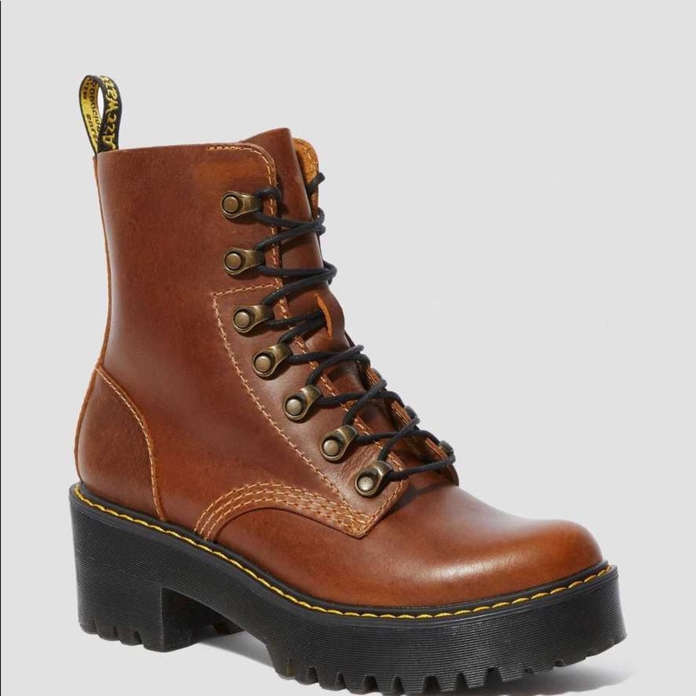Dr. Martens Leona Womens Orleans Leather Heeled Boots size 8 US OR 39 EU